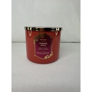 Pumpkin Apple 3-WICK SCENTED CANDLE White Barn BATH & BODY WORKS Brand New